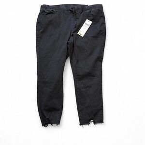 YMI Raw Hem Black Denim Joggers, Women's Size 2X